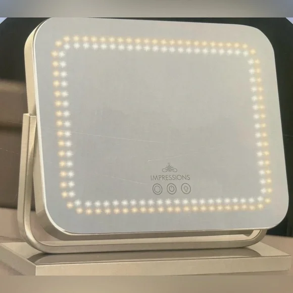 NEW Impressions Allura Tri-Tone LED Makeup Mirror with Bluetooth Speakers